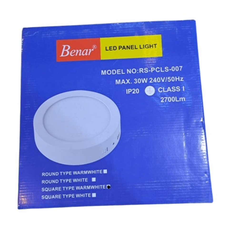 Benar Led Panel Kare Sıva Üstü 30WLed Panel Armatürler