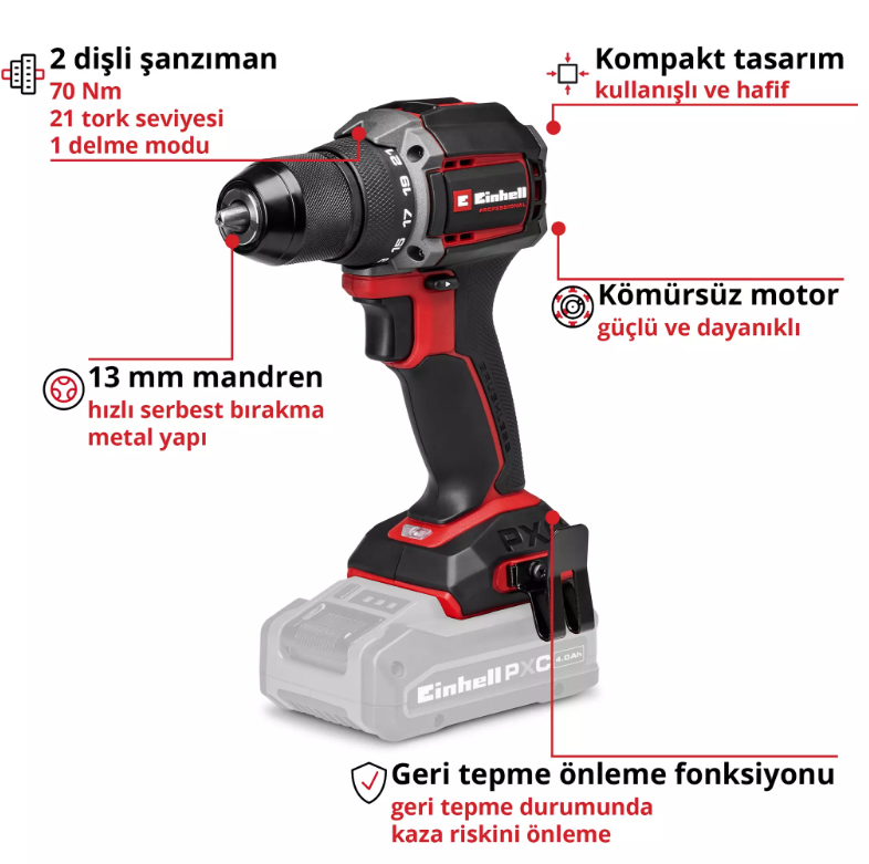 Einhell Tp-Cd 18/70-C Li Bl Solo Vidalama 4514335Alçıpan Vidalamalar