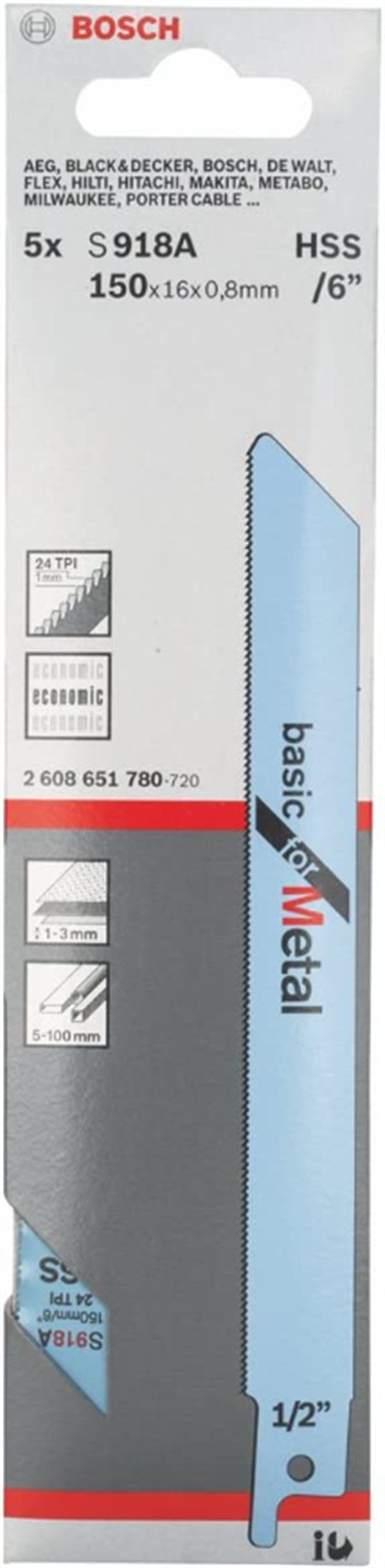 Bosch Tilki Kuyruğu Bıçağı S 918 Af 150 MmTilki Kuyruğu Testereler