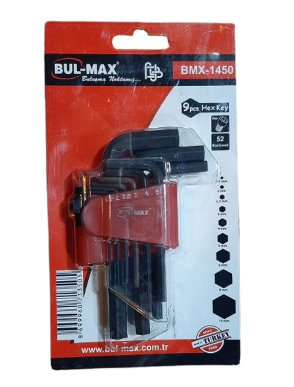 Bul-Max Allen Anahtar Takımı Kısa 9 Parça Bmx-1450Allen Grubu
