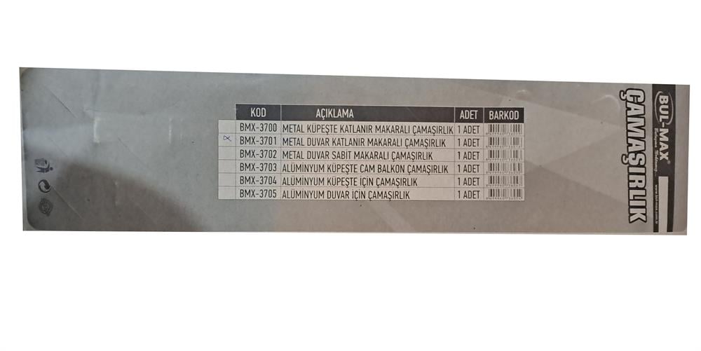 Bul-Max Duvara Montajlı Çamaşır Askılığı Bmx-3701Çamaşır Askıları