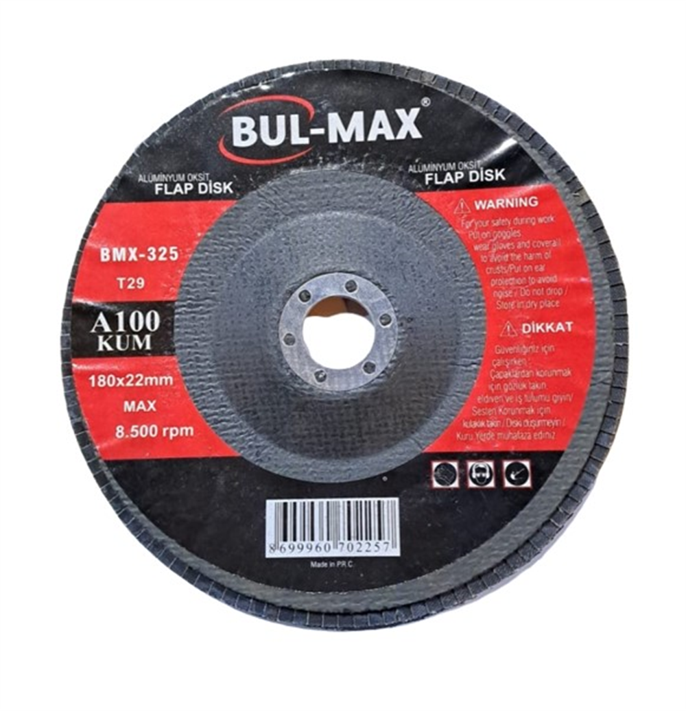 Bul-Max Flap Disk Zımpara 180x22 Mm A100 Kum Bmx-325Disk Zımparalar
