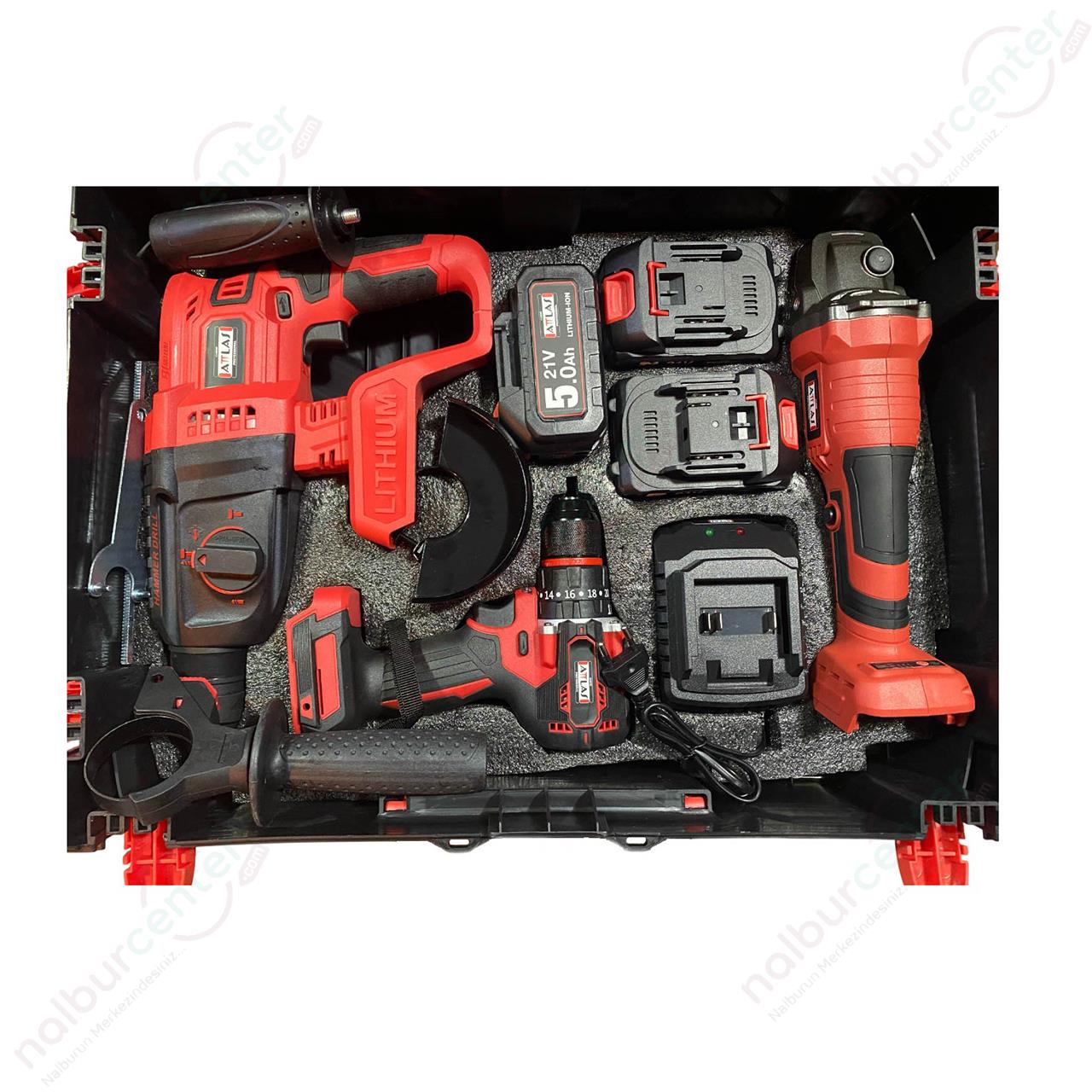 Attlas ATB-21 3'lü Kömürsüz Motor Kombo Set A0104170Elektrikli El Aletleri