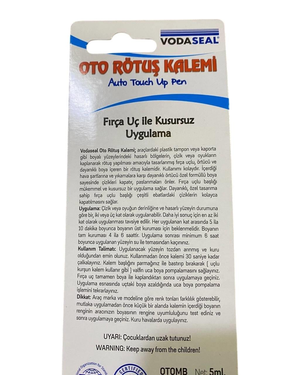 Vodaseal Oto Rötuş Kalemi Metalik Beyaz 5 MLRötuş Kalemleri