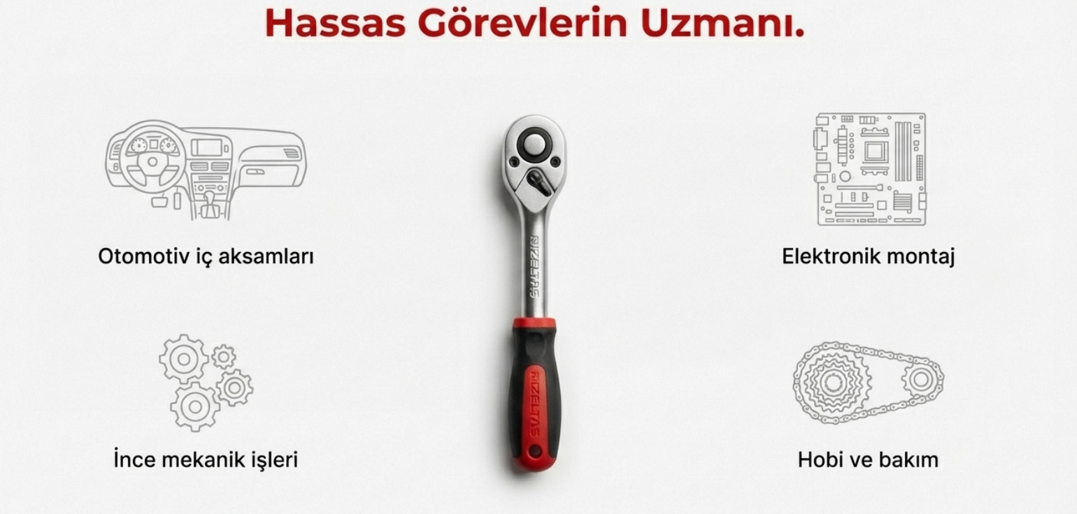 İzeltaş Cırcır Kolu 1/4'' Plastik Saplı 1507062140Cırcır Kol Grubu