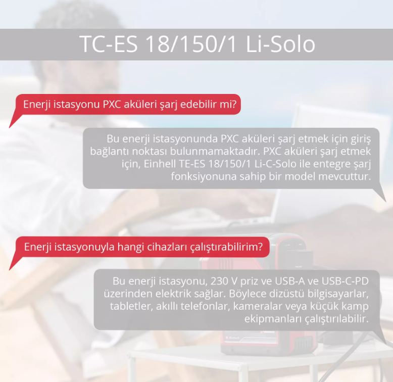 Einhell Tc-Es 18/150/1 Lİ-Solo Güç Ünitesi 1091320Yedek Akü & Şarj Cihazları