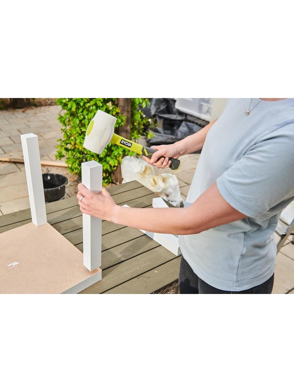 Ryobi RHHM450W Fiber Saplı Beyaz Lastik Tokmak 450 GR 5132006042Plastik Tokmaklar