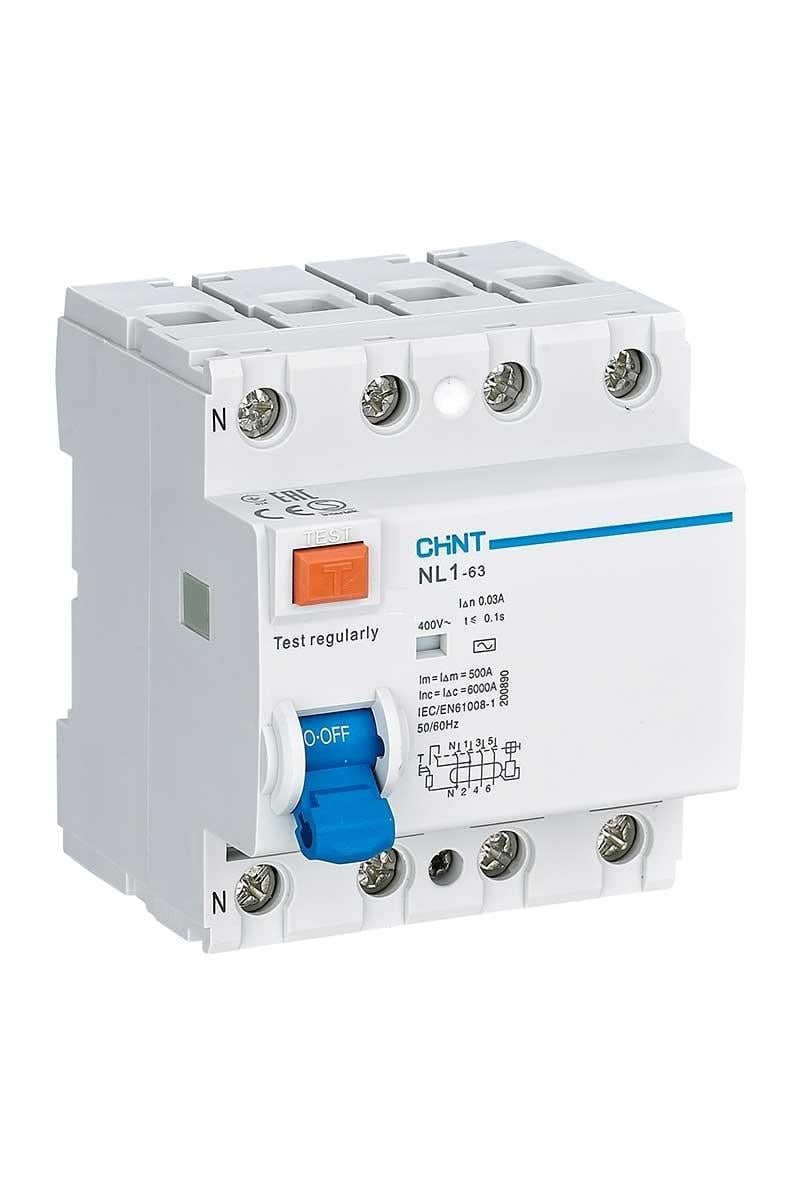 Chint NL1-100 Kaçak Akım Rölesi 3P+N 80A 30mA AC 6kA 397616Sigortalar