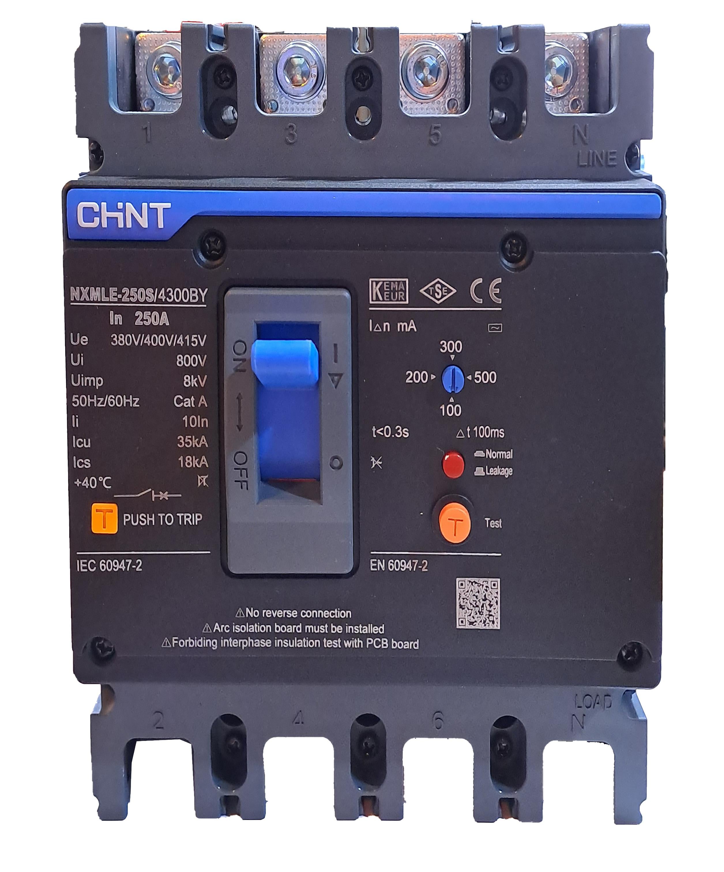 Chint NXMLE-250S/4300BY Bobinli Kompakt Şalter 4P 250A 36KA 337268Sigortalar