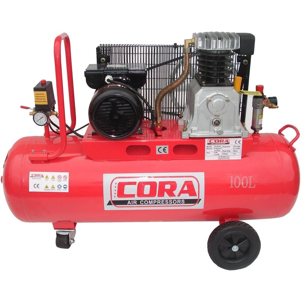 Cora 2.5 Hp 8 Bar 100 LT Hava KompresörüMonofaze