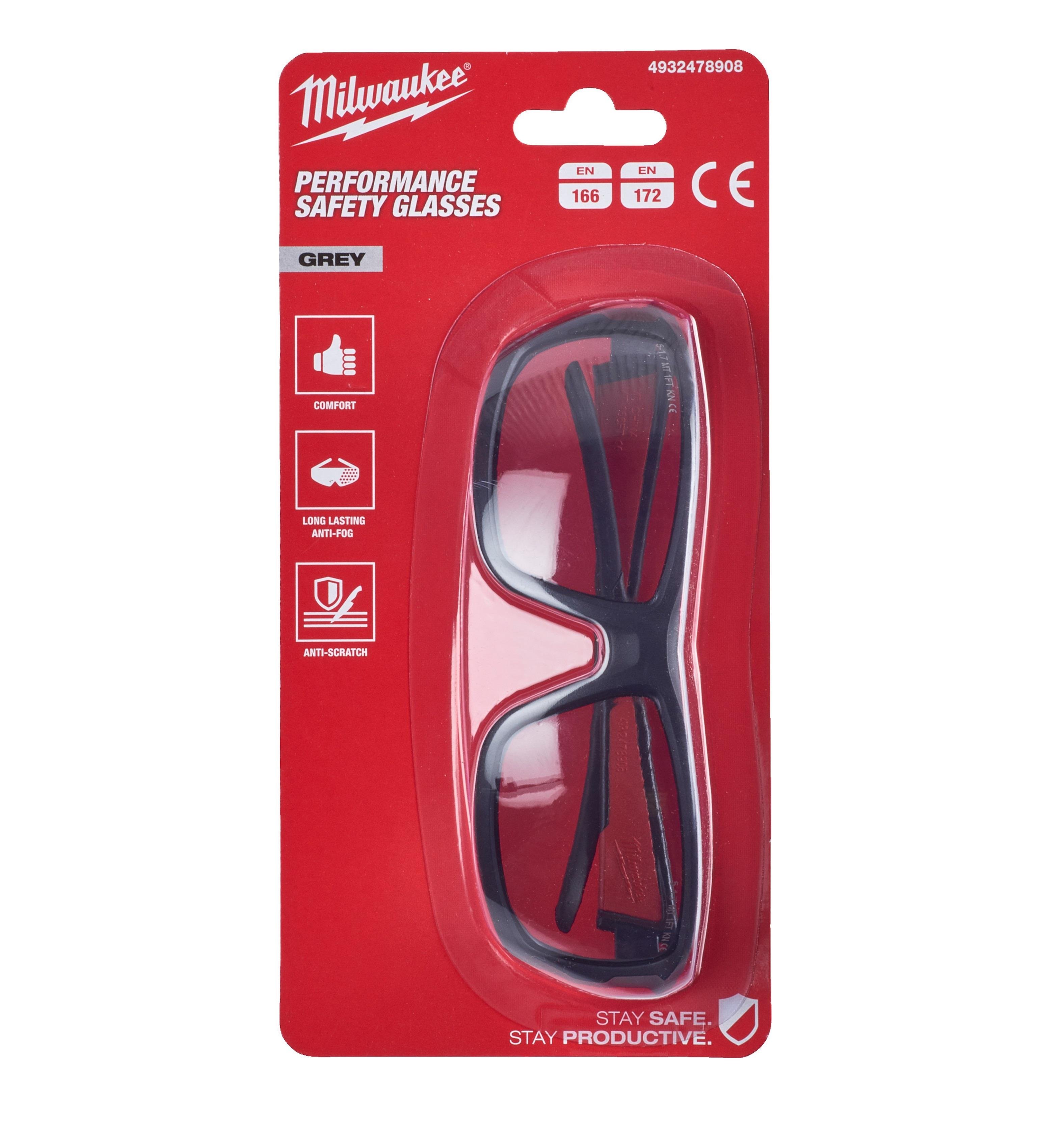 Milwaukee Performans Koruyucu Gözlük Gri Cam 4932478908Gözlükler