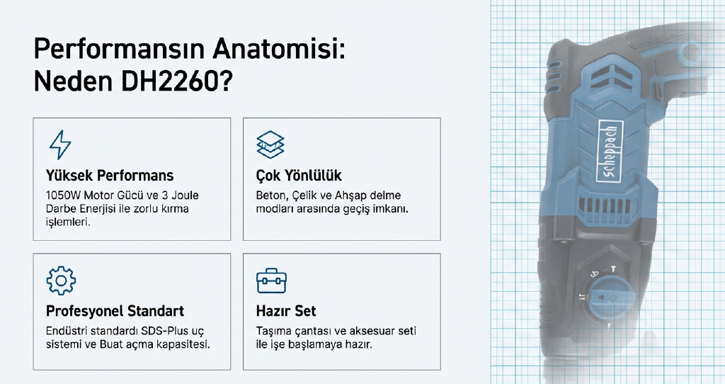 Scheppach Elektrikli Kırıcı Delici DH2260Kırıcı-Delici Matkaplar