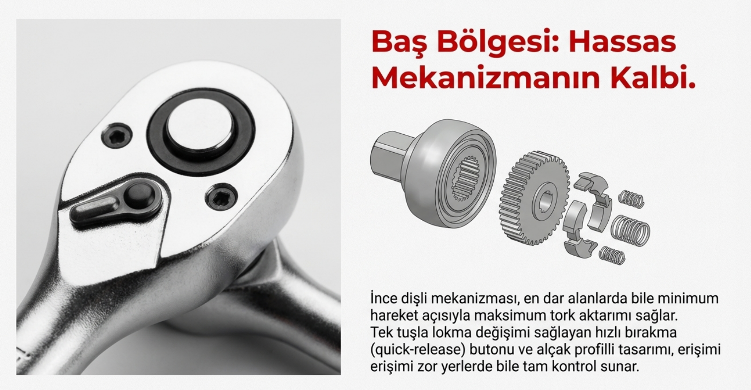 İzeltaş Cırcır Kolu 1/4'' Plastik Saplı 1507062140Cırcır Kol Grubu