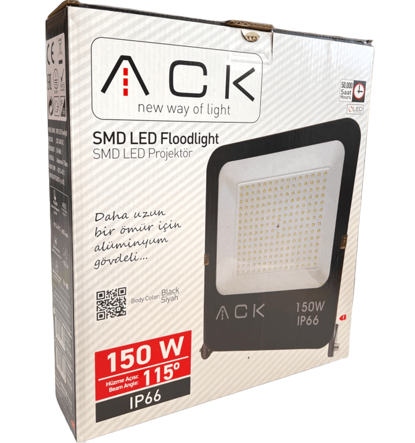 Ack Led Projektör 150W Beyaz AT62-19432Led Panel Armatürler