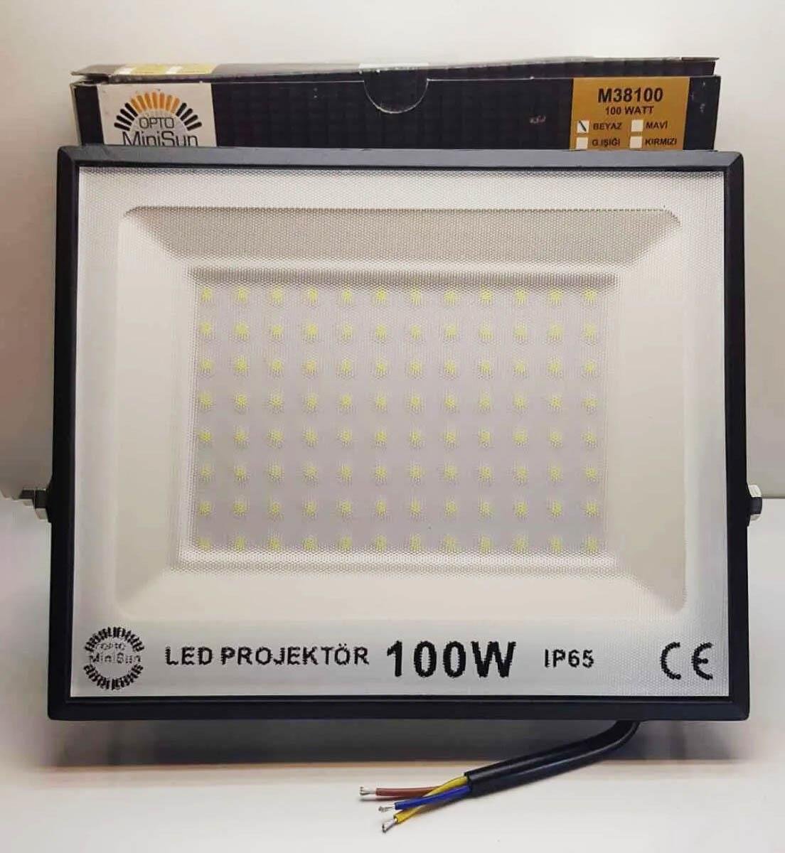 Opto MiniSun Slim Led Projektör 100W Beyaz M38100Led Projektörler