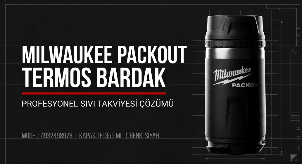 Milwaukee Packout Termos Bardak 355 ML Siyah 4932498978Termoslar