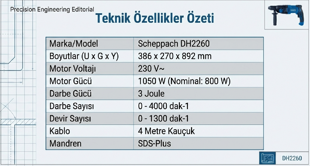 Scheppach Elektrikli Kırıcı Delici DH2260Kırıcı-Delici Matkaplar