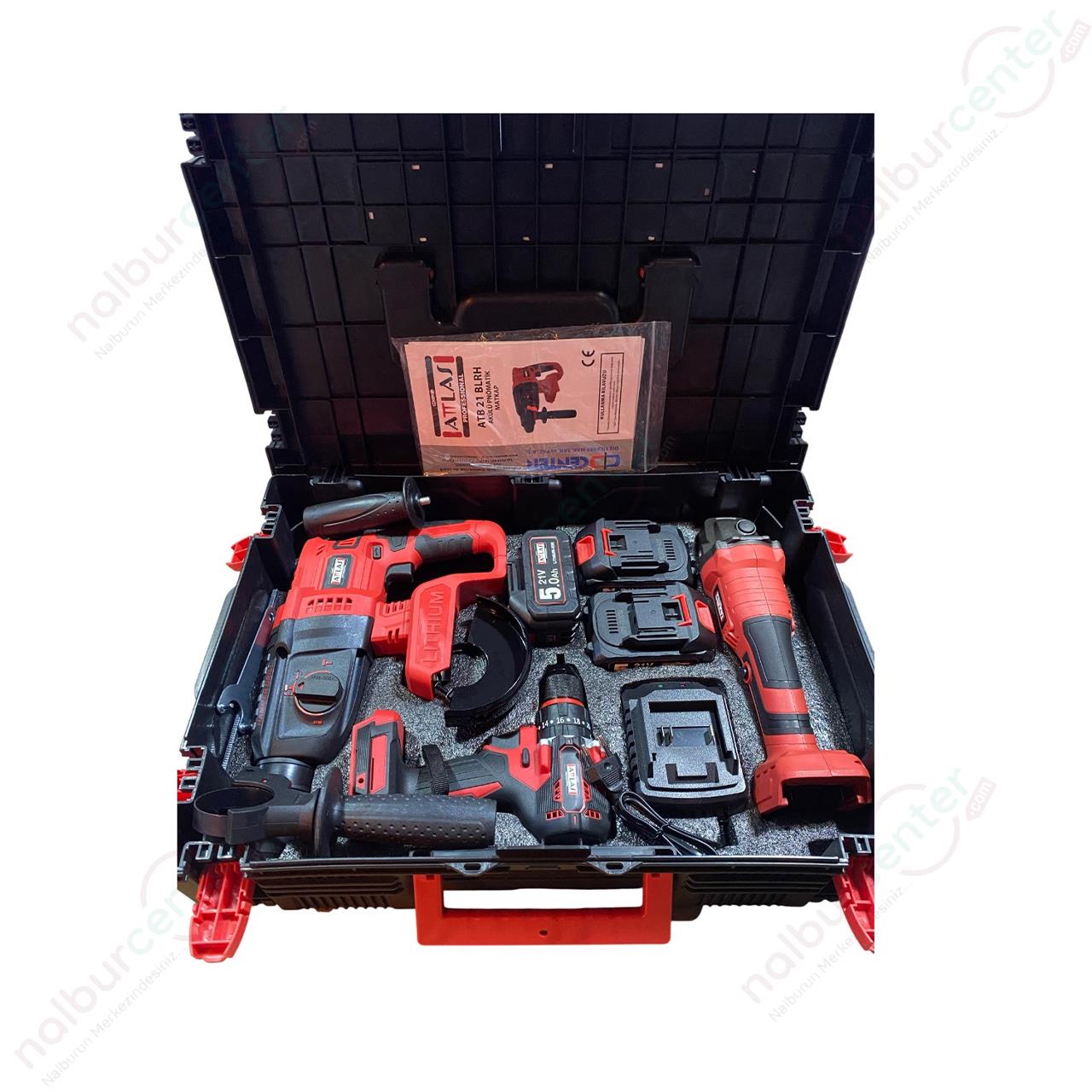 Attlas ATB-21 3'lü Kömürsüz Motor Kombo Set A0104170Elektrikli El Aletleri