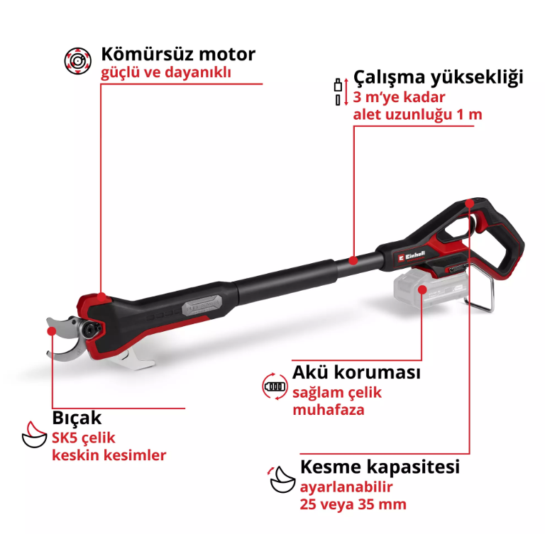 Einhell GP-LS 18/35 Lİ BL-Solo Dal Budama Makası 3408360Akülü Çim&Çit&Dal Budama