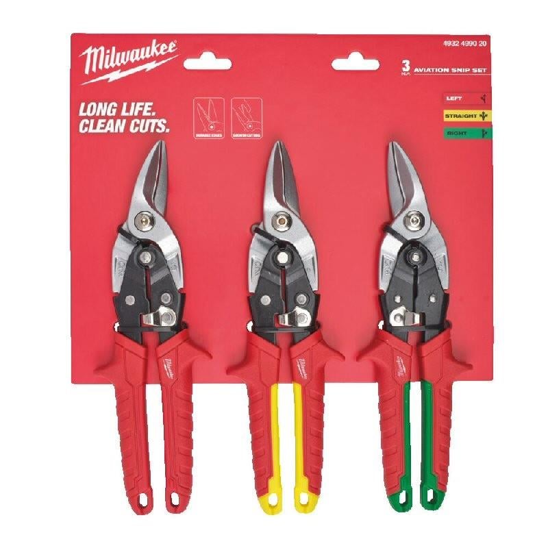 Milwaukee Kaportacı Makası 3'Lü Set (Sağ-Sol-Düz) 4932499020Makaslar