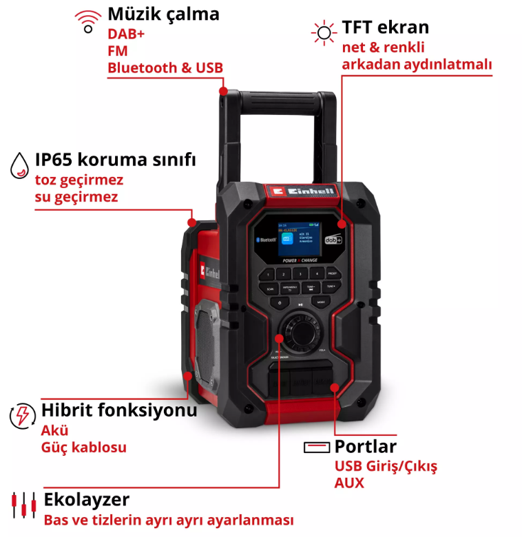 Einhell Te-Cr 18 Lİ Dab+FM/BT Solo Radyo 3407995Diğer