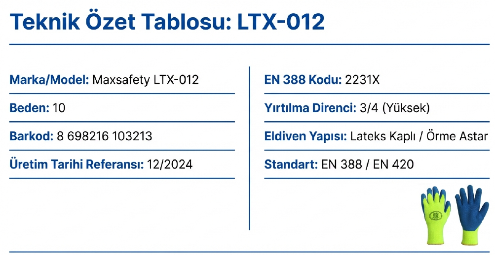 Maxsafety Lateks Kaplı İş Eldiveni Kalın No:10 LTX-012Eldivenler
