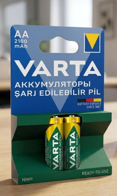 Varta Şarjlı Pil 2'Lİ 2100 Mah AAPil ve Bataryalar