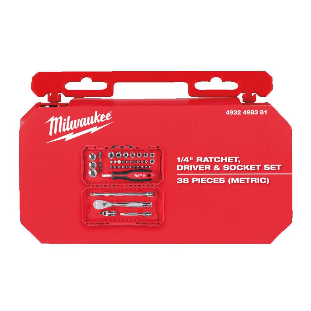 Milwaukee 1/4 Cırcır Ve Tornavida Kollu Lokma Set 38 Parça 4932498381Lokma Setleri