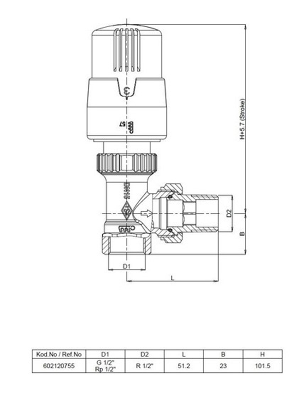Eca Termostatik Radyatör Valfi TRV 4L 602120755Metal Grubu Tesisat Ürünleri