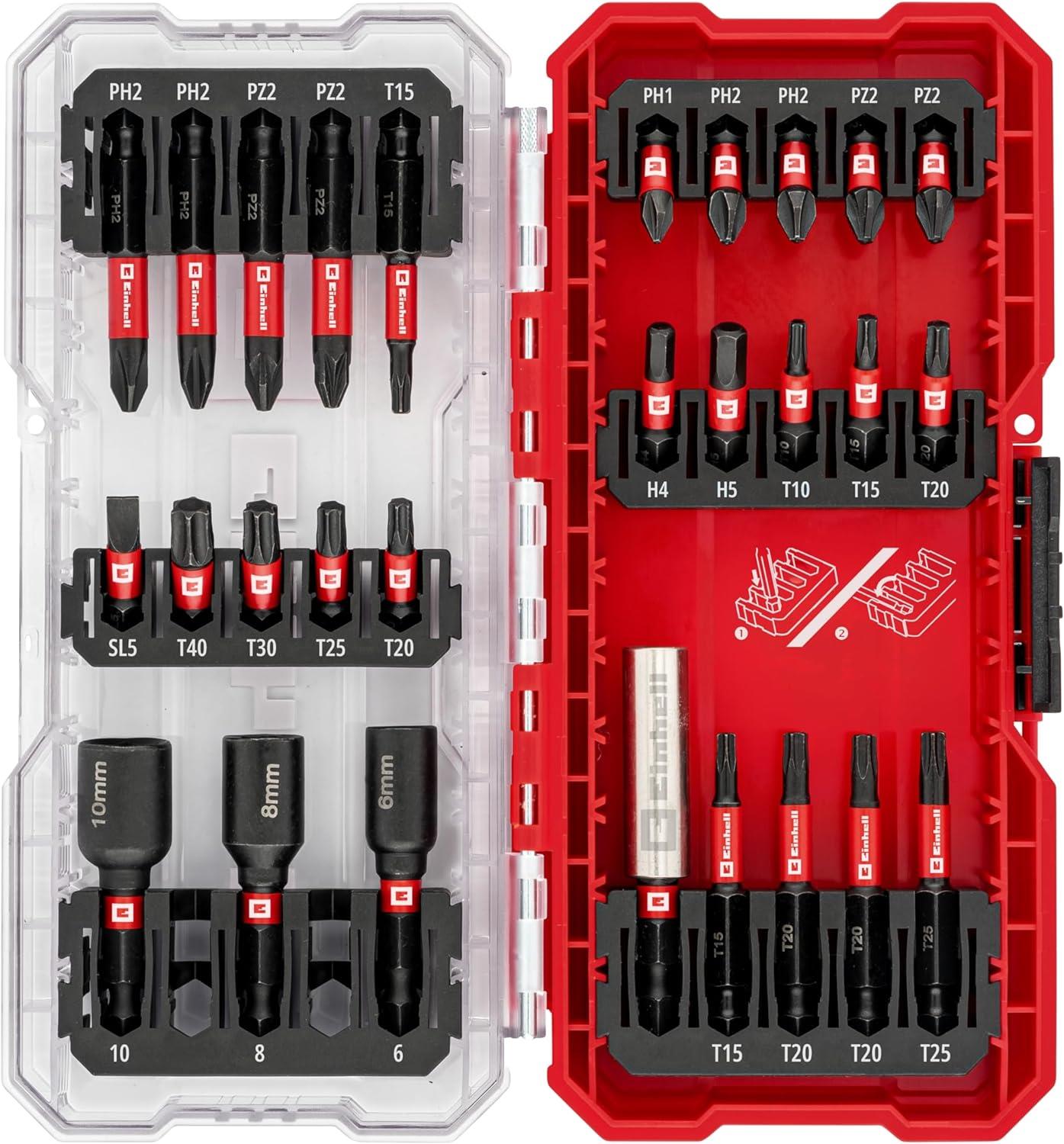 Einhell S-Case 28 Parçalı Darbeye Dayanıklı Uç Seti (25 Mm Uç, 50 Mm Uç, 60 Mm Uç Tutucu, Lokma Anahtar Uçları, Saklama Kutusu Dahil) Bits Uç Seti-108703Bits Uçlar ve Adaptörler