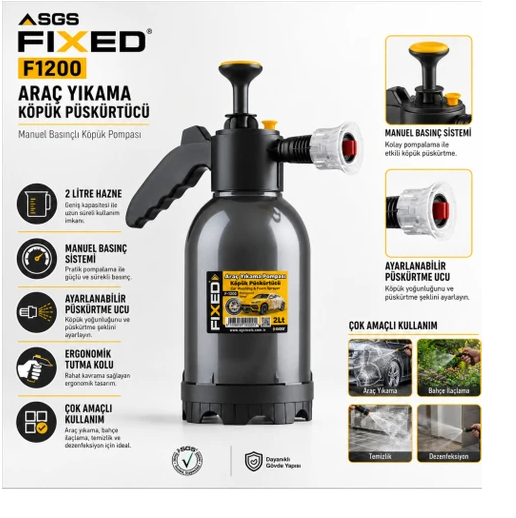 Sgs Fıxed Araç Yıkama Köpük Pompası 2 LT F-1200Hobi Ürünleri