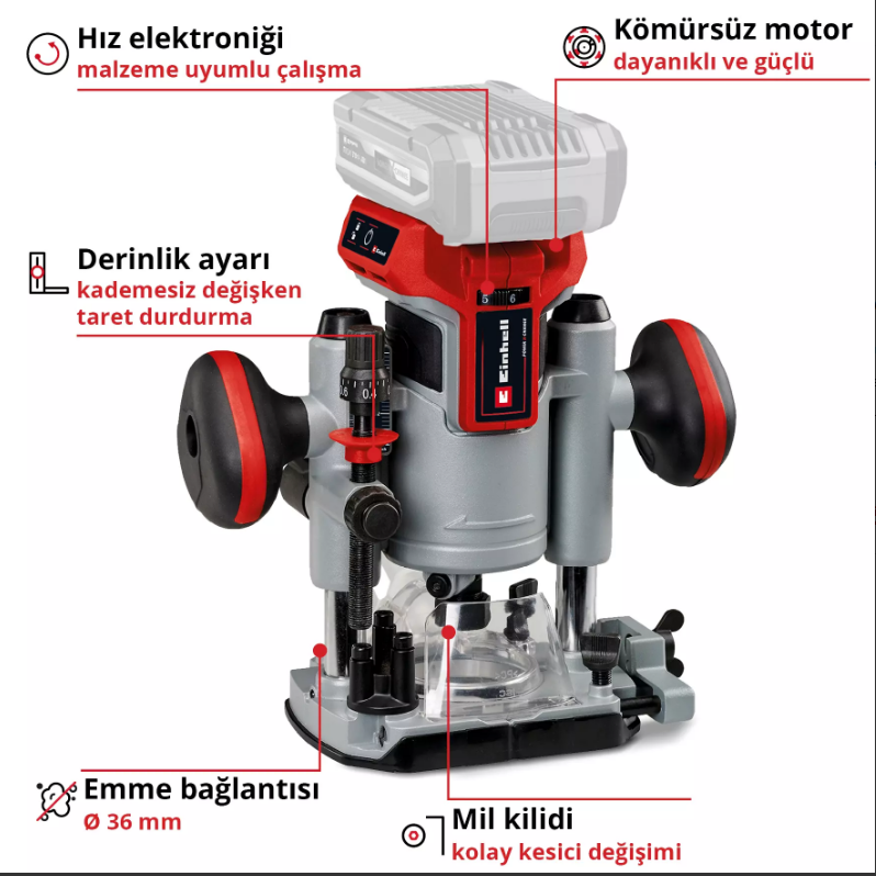Einhell TP-RO 18 Lİ BL Solo Dik Freze 4350411Frezeler