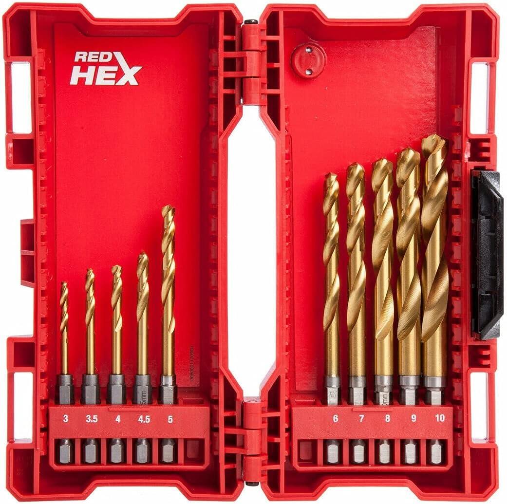 Milwaukee Metal Matkap Ucu HEX Girişli HSS-G RED HEX 10 Parça 48894759Matkap Uçları