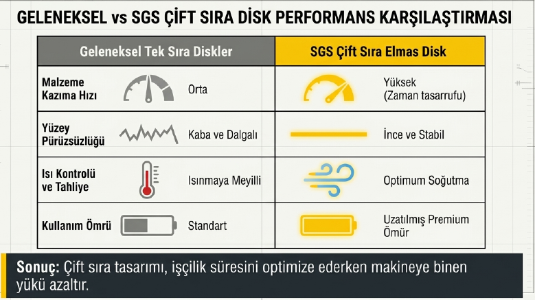 Sgs Çift Sıra Elmas Beton Taşlama Diski 115 mm SGS2313Gravür ve Taşlama Setleri
