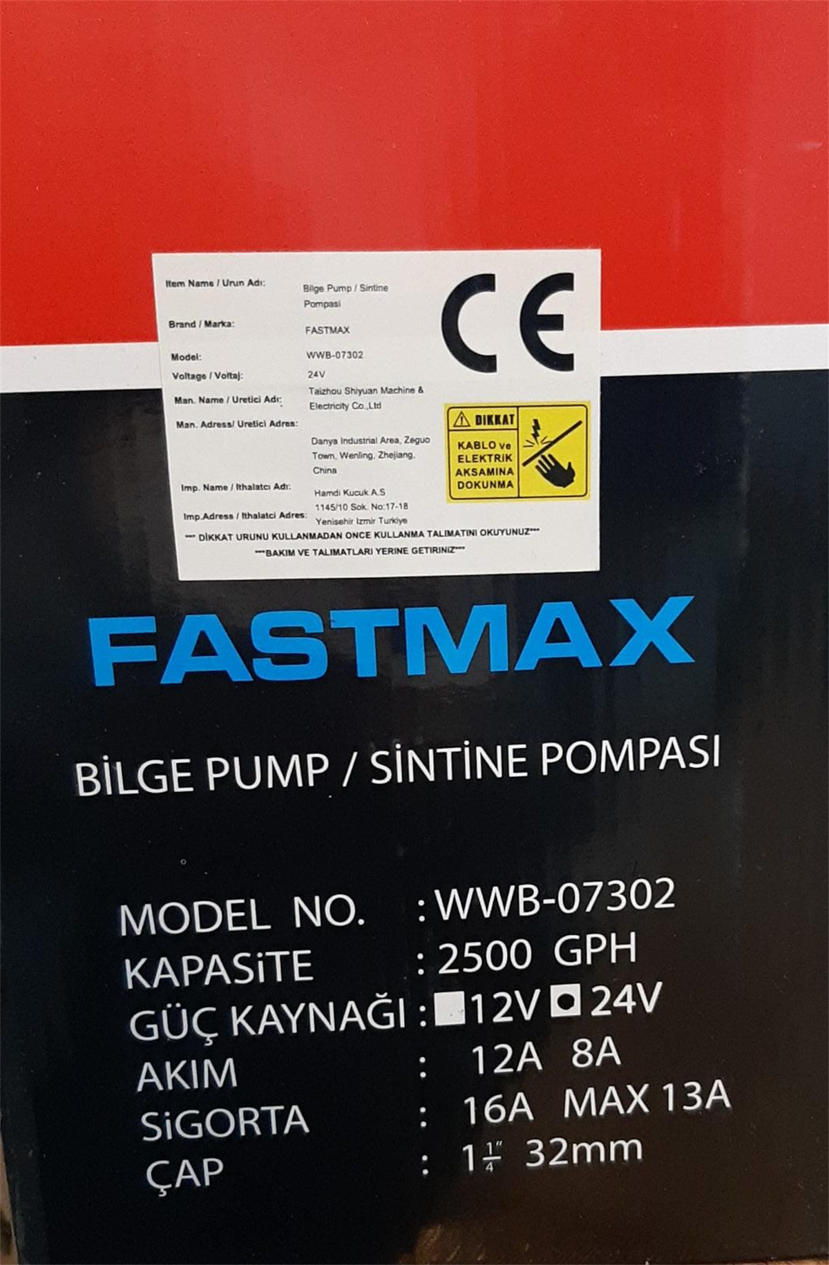 Fastmax Sintine Pompası 2500 24v WWB-07302Sintine Pompalar