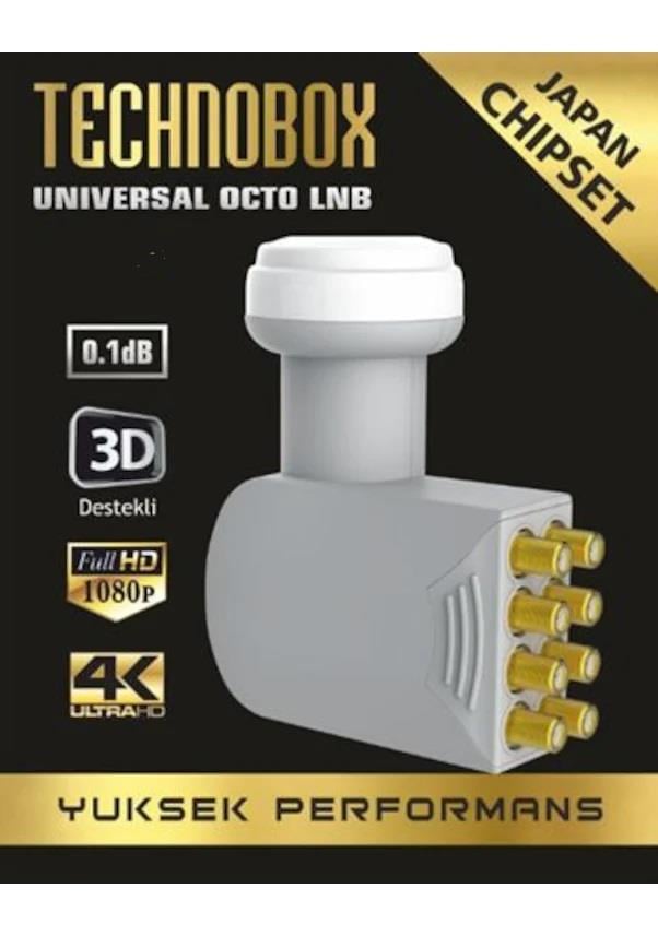 Technobox LX-44 Universal Quad Dörtlü Lnb Japan Chipset 3d Ve 4k Yayınlarına UygundurBağlantı Elemanları