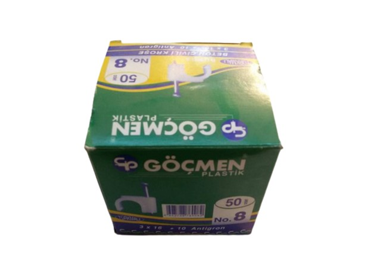 Göçmen Beton Çivili Kroşe No:8 (50 Adet)Kroşe ve Dübeller