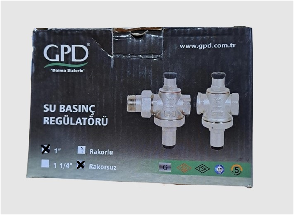 Gpd Su Basınç Regülatörü Rekorsuz 1''Su Basınç Regülatörü