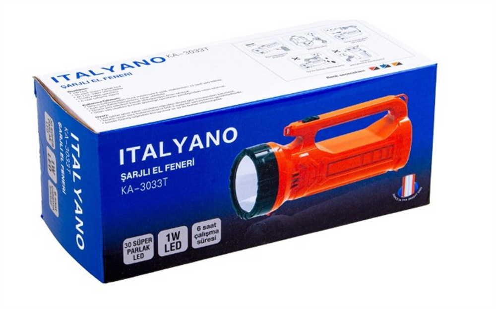 Italyano Şarjlı El Feneri KA-3033TEl Fenerleri