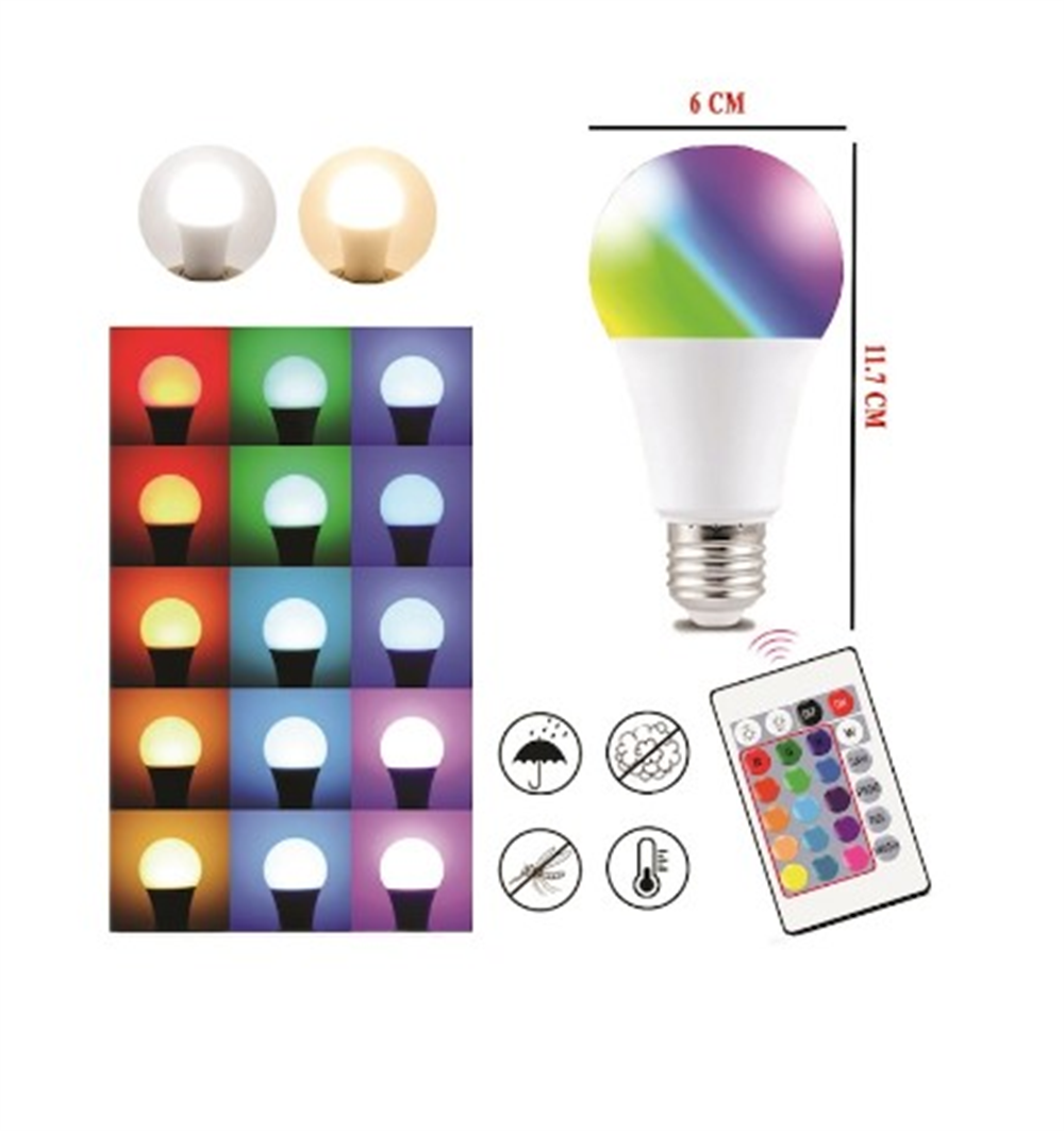 Klaus Uzaktan Kumandalı Rgb Led Lamba KE48824TLed Ampuller