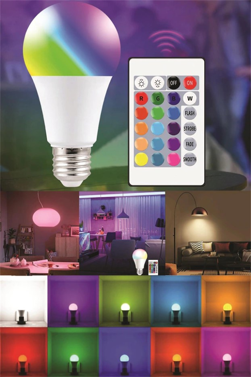 Klaus Uzaktan Kumandalı Rgb Led Lamba KE48824TLed Ampuller