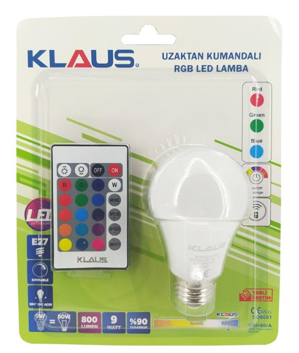 Klaus Uzaktan Kumandalı Rgb Led Lamba KE48824TLed Ampuller