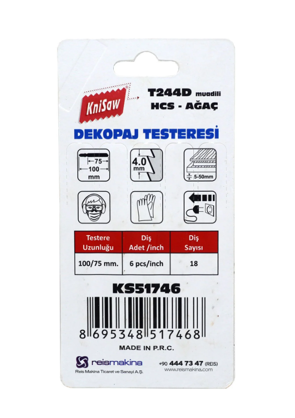 Knisaw KS-51746 PK Dekopaj TesteresiDekupaj Testere Aksesuarları ve Bıçakları