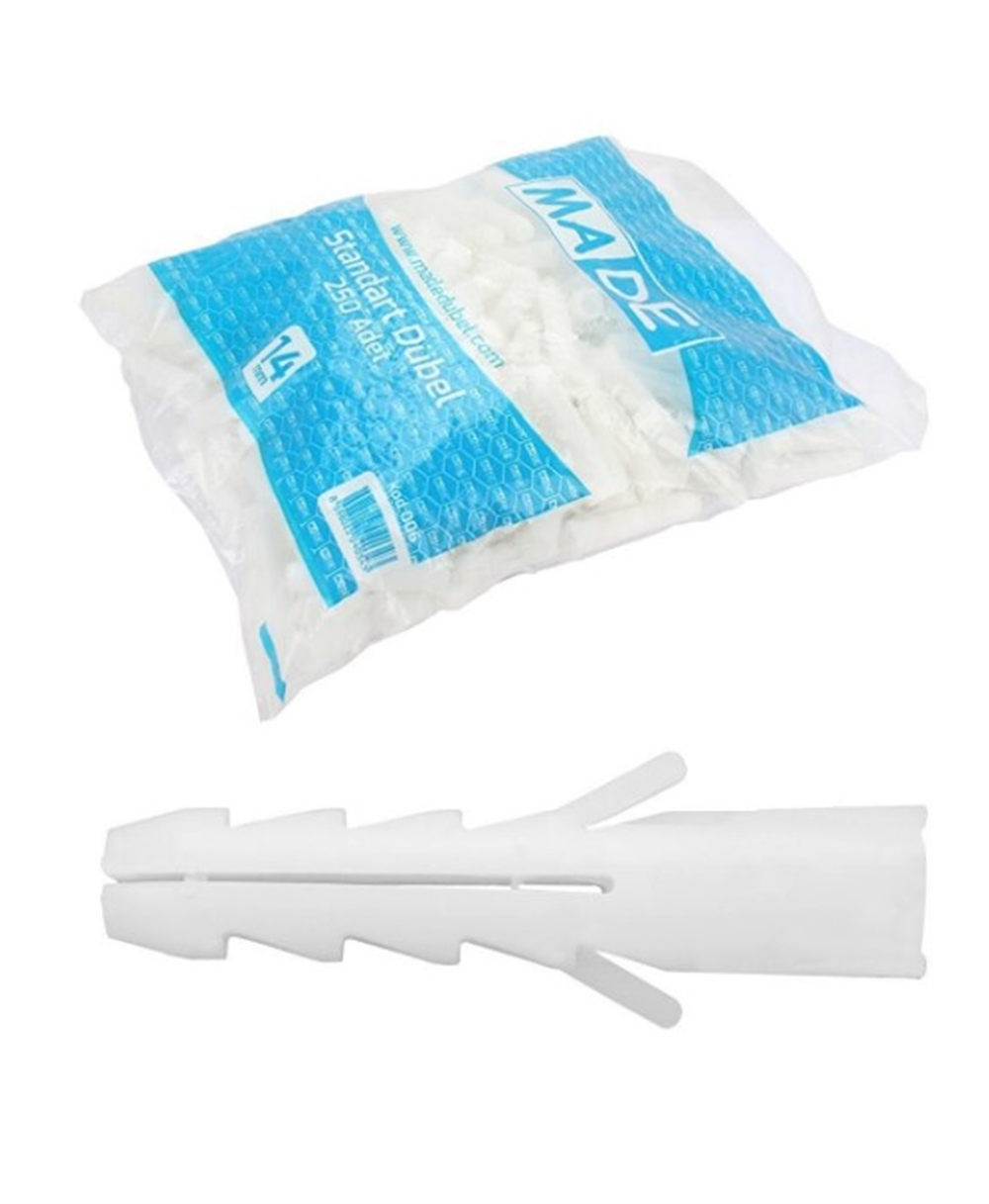 Made Plastik Dübel Beyaz 14 Mm (250)Kroşe ve Dübeller