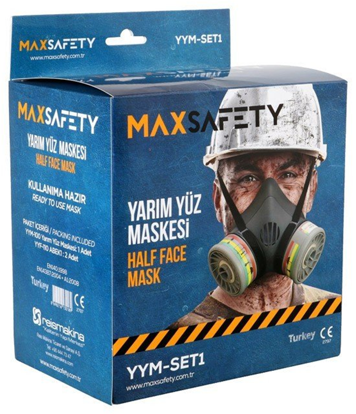 Maxsafety Yarım Yüz Gaz Maskesi Seti YYM-Set1 (YYM-100 Maske + YYF-110)