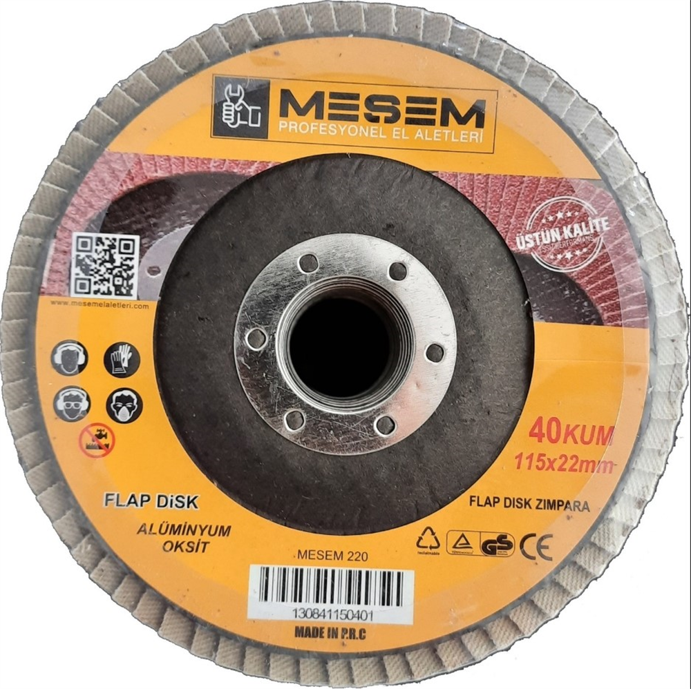 Meşem Flap Disk Zımpara 115x22 Mm 40 KumDisk Zımparalar