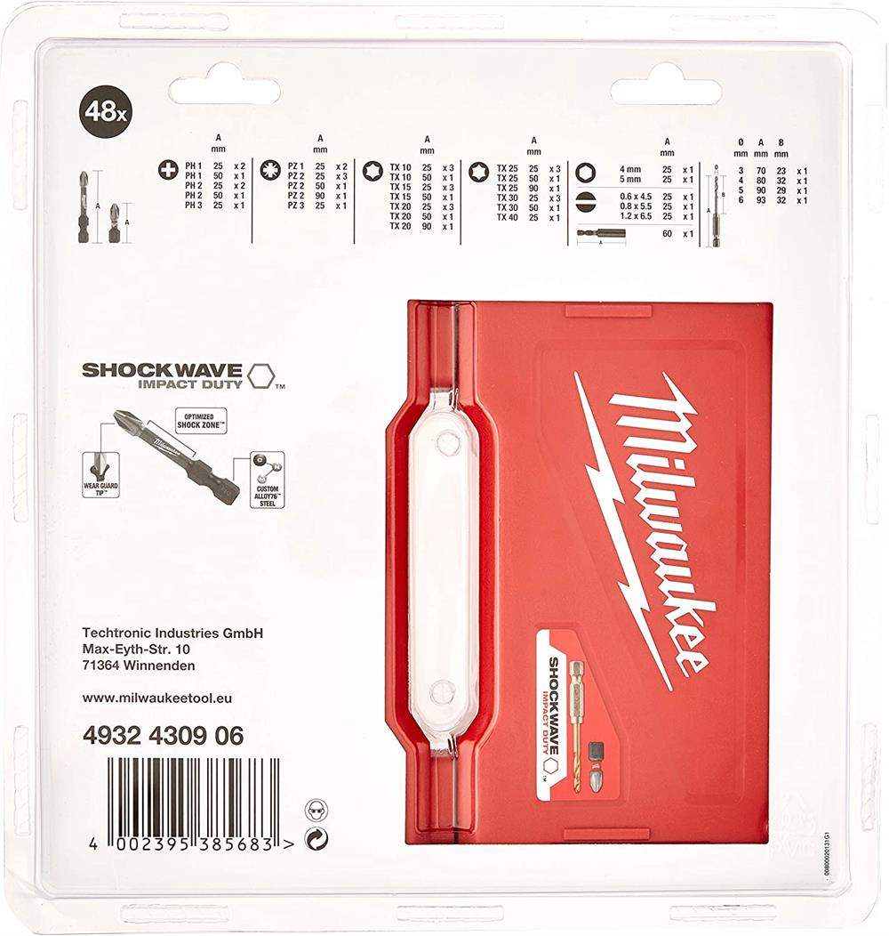 Milwaukee 48 Parça Shockwave Impact Duty Vidalama Bits Uç Seti 4932430906Matkap Uçları