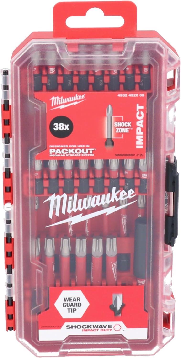 Milwaukee Shockwave Bits Uç Seti 38 Parça Yeni Kutu T4932492009Bits Uçlar ve Adaptörler
