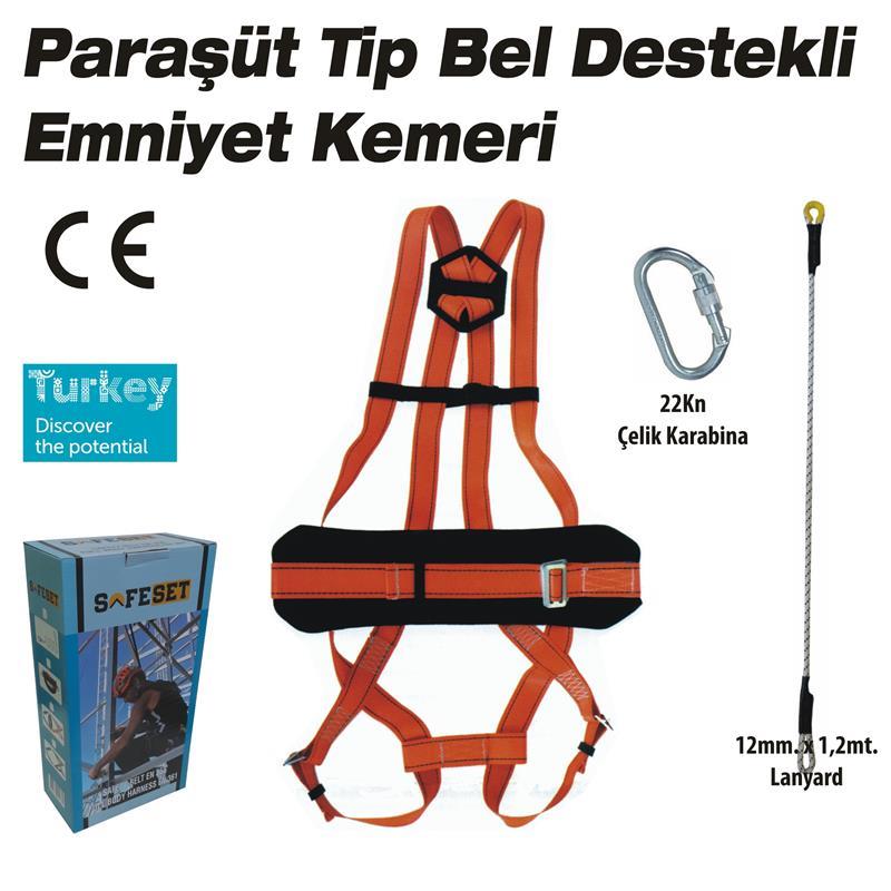 PARAŞÜT TİP BEL DESTEKLİ EMNİYET KEMERİ SETİ