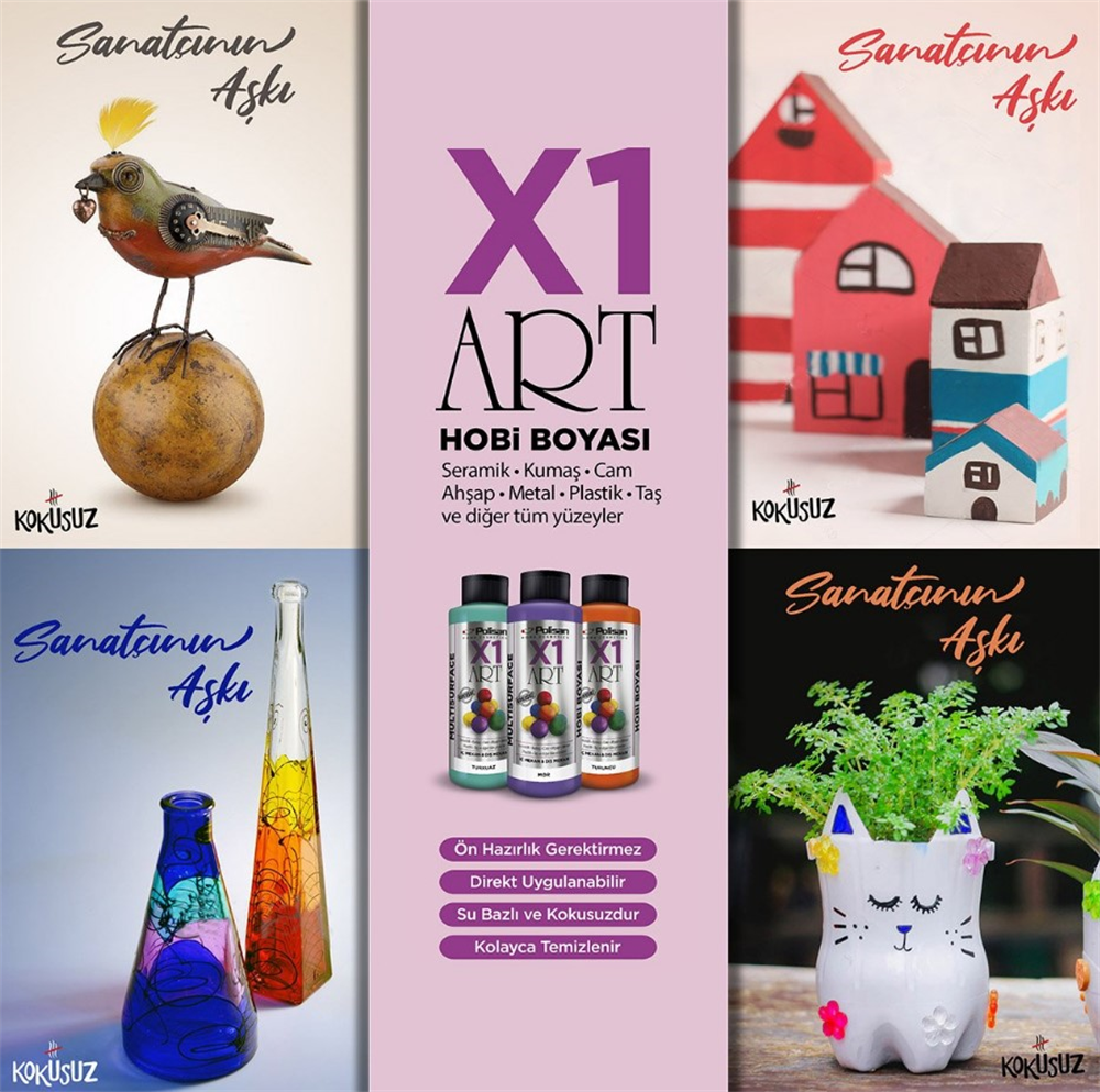 Polisan X1 Art Multısurface Hobi Boyası 120 MLHobi Boyaları